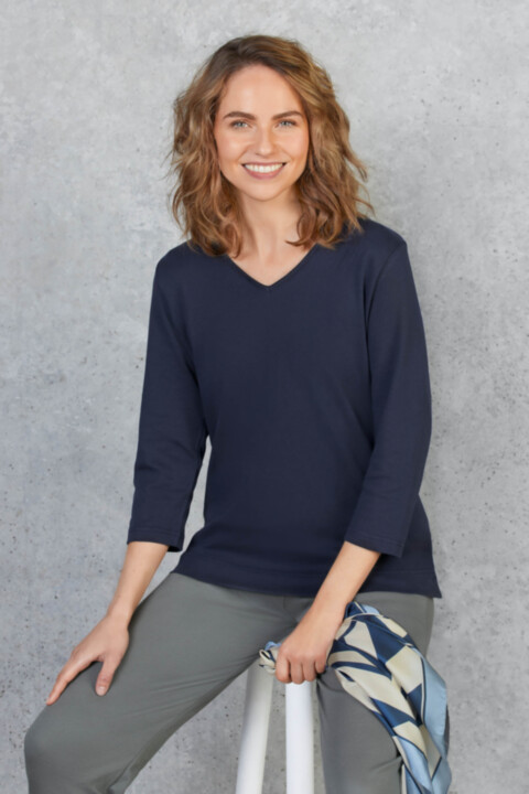 Pima V-neck top