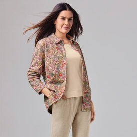 Jersey jacket made with Liberty fabric